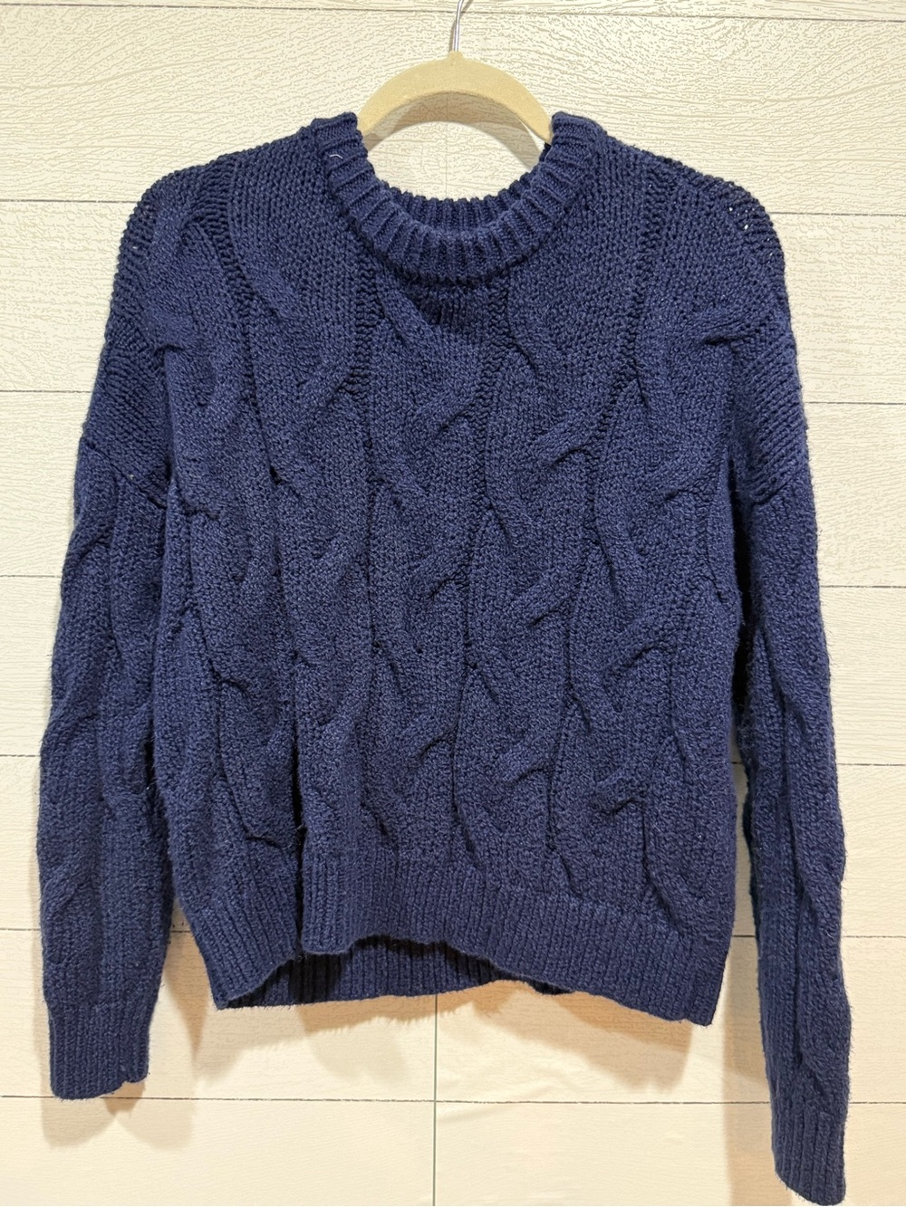 Aerie Blue Cable Knit Sweater Size XS